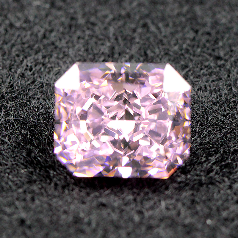 冰花切长方形粉钻高碳钻裸石雷迪恩切割女浅粉色钻石裸钻进口镶嵌