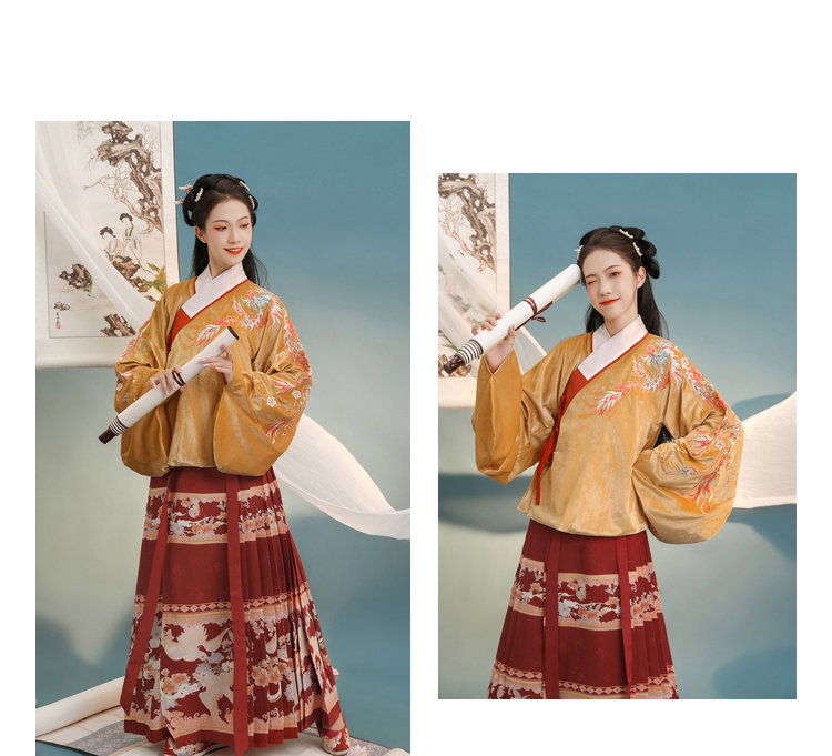 汉尚华莲海棠春汉服女冬加厚保暖加绒明制袄裙刺绣双色-售完不补 仅