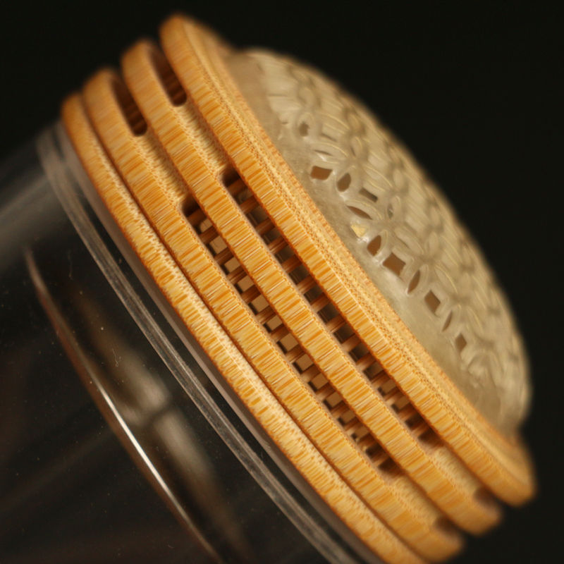 利语源生态环保家居あぃ精品海派镶嵌老玉竹蝈蝈罐竹制蛐蛐鸣虫叫罐