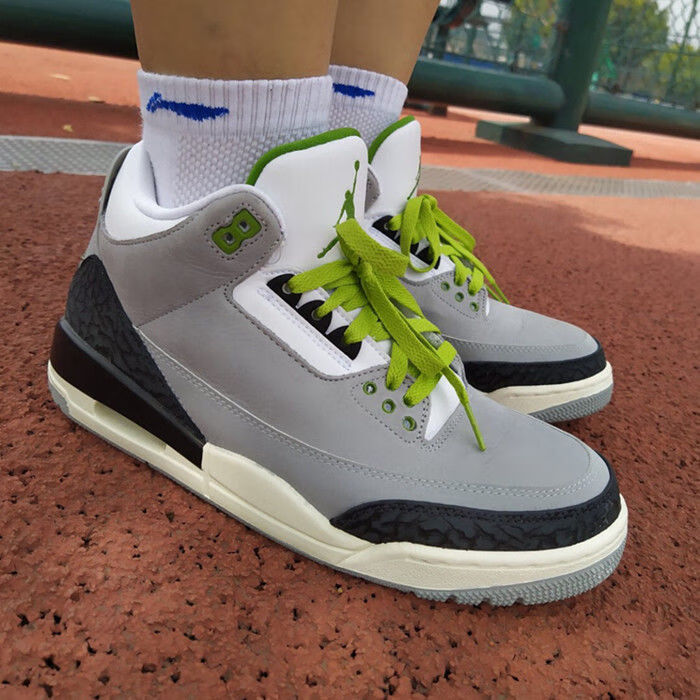 air 乔/aj3 叶绿素 手稿 灰绿 情侣气垫运动鞋 /136064-006 叶绿素 40