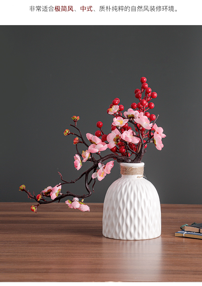 凉笙 中式仿真梅花套装盆景过年插花茶桌腊梅假花家居摆件书房装饰