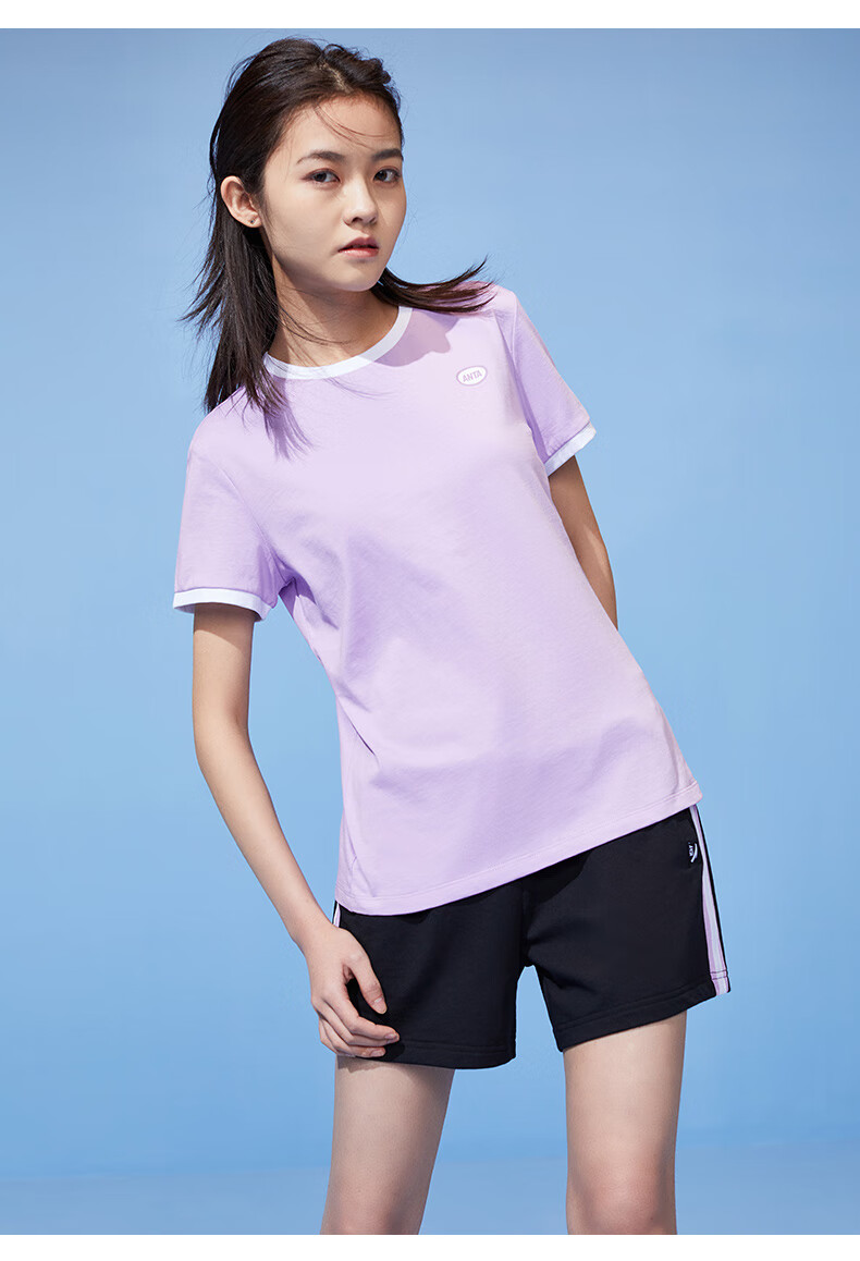 安踏女装运动套装2021春夏季透气跑步健身运动t恤短裤两件套女方旗舰