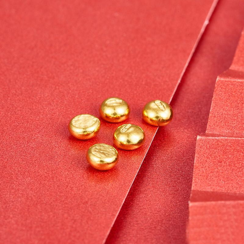 茱丽尔足金au9999黄金金料金豆子小金豆一克大米金豆豆实心投资收藏金
