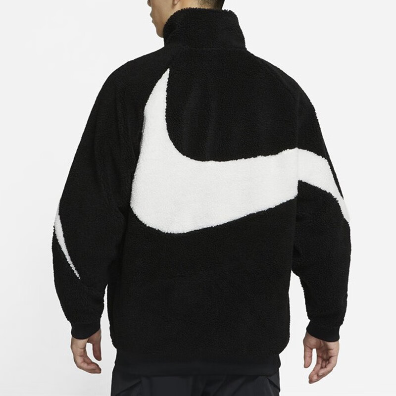 耐克nikebigswoosh大钩子大logo男装女装人造皮草米色保暖羊羔绒抓绒