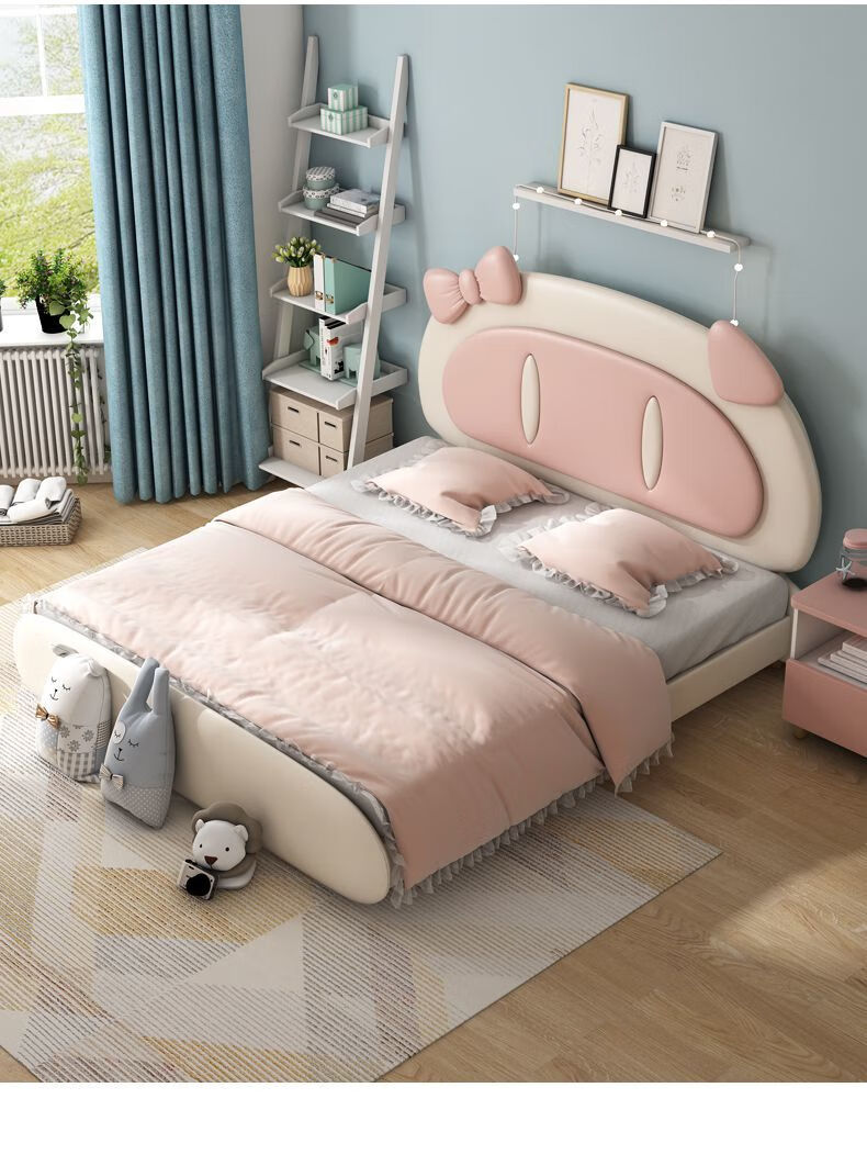 小猪床现代简约少女床儿童床单人床大童公主床女孩小孩床加宽床