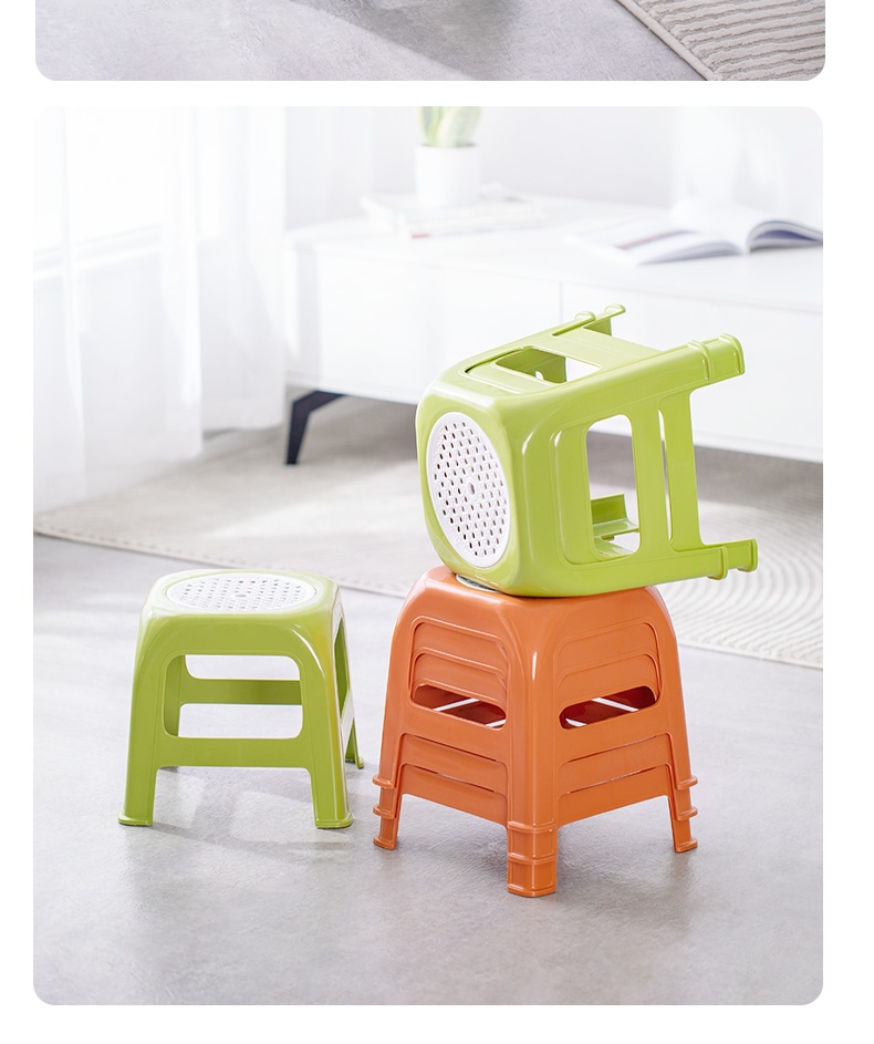 茶花塑料矮凳子防滑塑料凳网面镂空方凳小孩小板凳小矮凳板凳 藤面