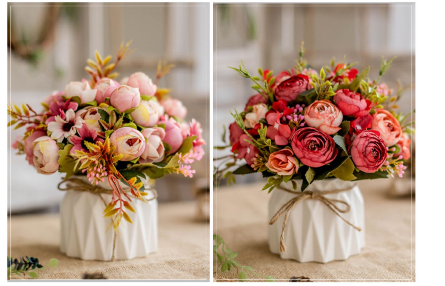 氧颜 北欧ins客厅假花摆件装饰餐桌卧室摆放花卉 仿真花小盆栽陶瓷