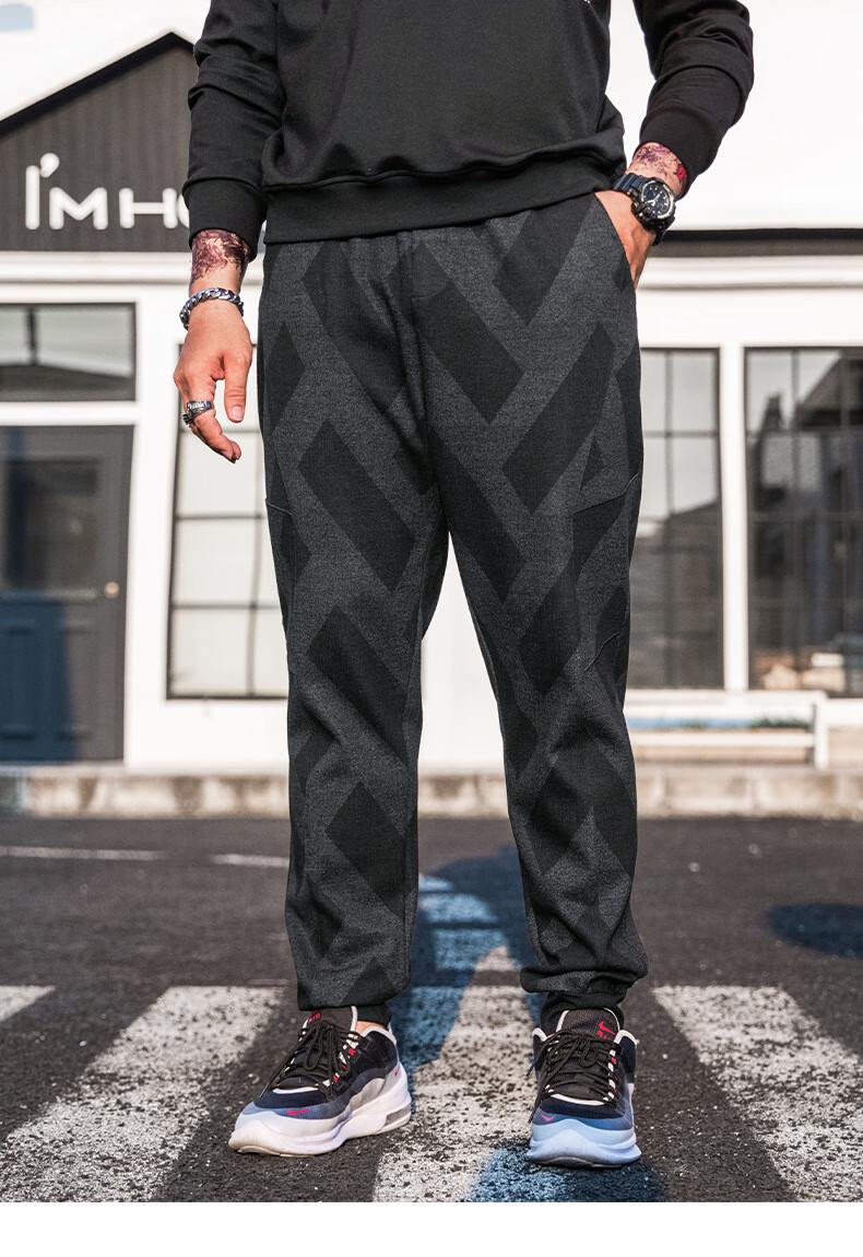 cxz大码男阔腿裤加肥加大宽松休闲长裤潮胖青年松紧腰男裤特大号裤子