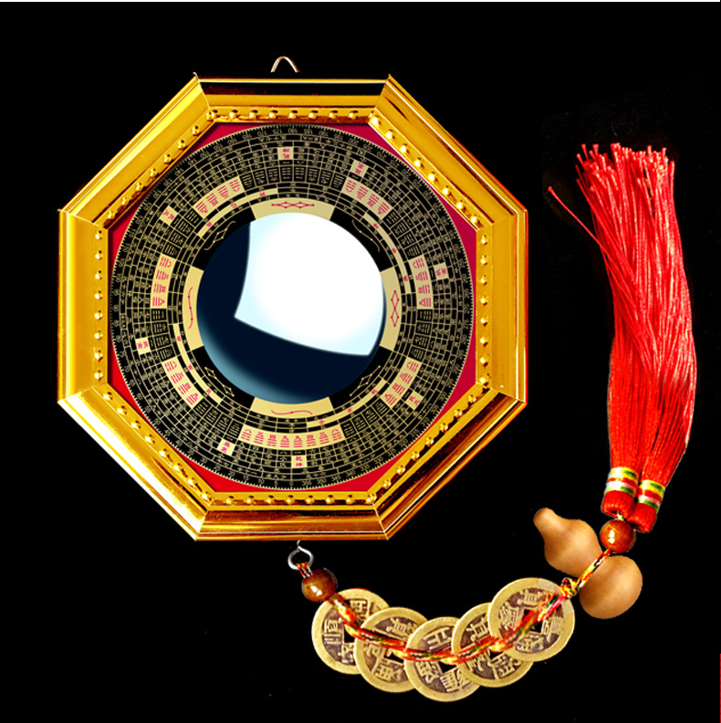 八卦镜凸镜风水家用门口开运挂件煞化挡吸招财九宫凹面图摆件 13cm凸