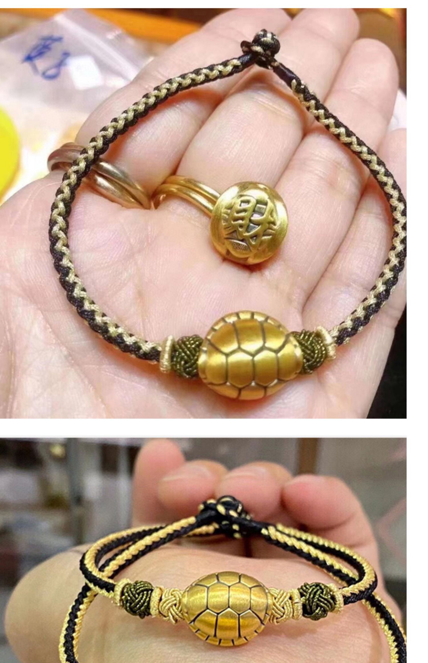 手链3d硬金黄金小乌龟壳手串送节日礼物圣诞礼物富甲天下小号约1517g