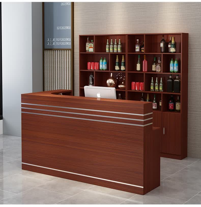 小型收银台收银台简约现代饭店吧台酒柜一体转角吧台柜商用店铺小型