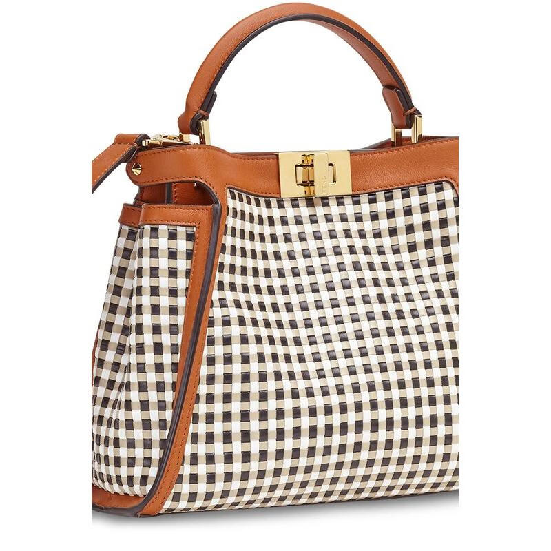 芬迪fendi 箱包女士奢侈品peekaboo iconic 基本款箱包 blanc 通用