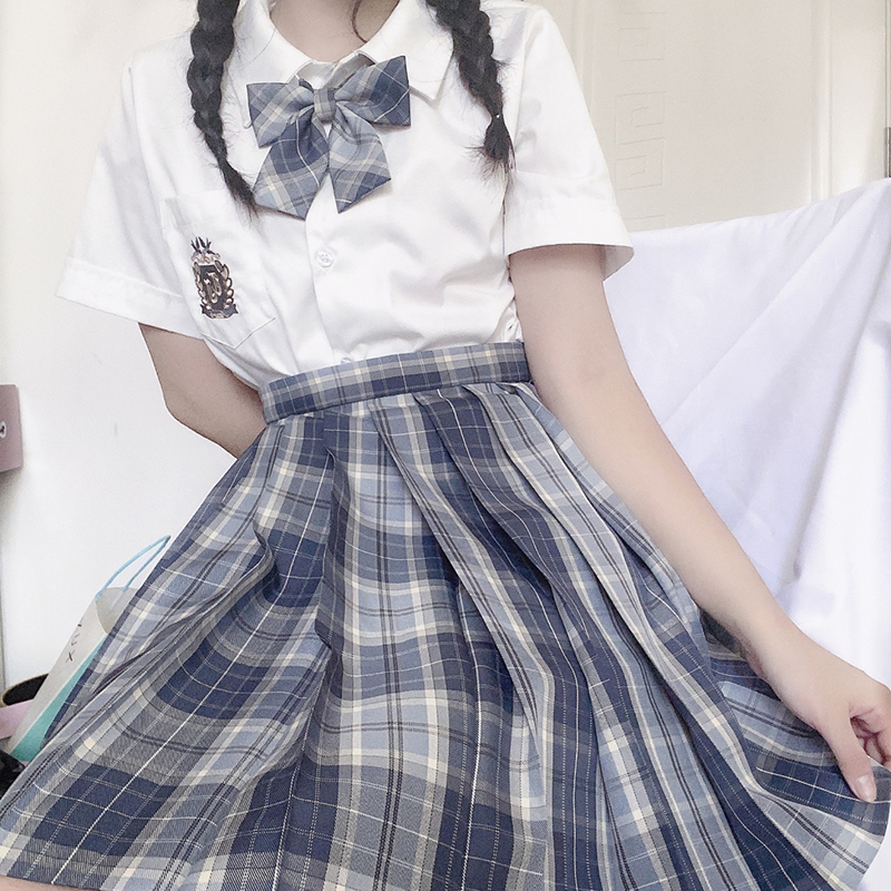 猫耳酱jk青野jk正统学院风日系少女制服格裙套装全套半身裙百褶裙子