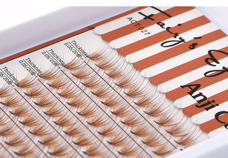 cat枫叶芭比翘朵毛暖冬焦糖色自己粘贴假睫毛d卷翘显白浓密款 彩色款