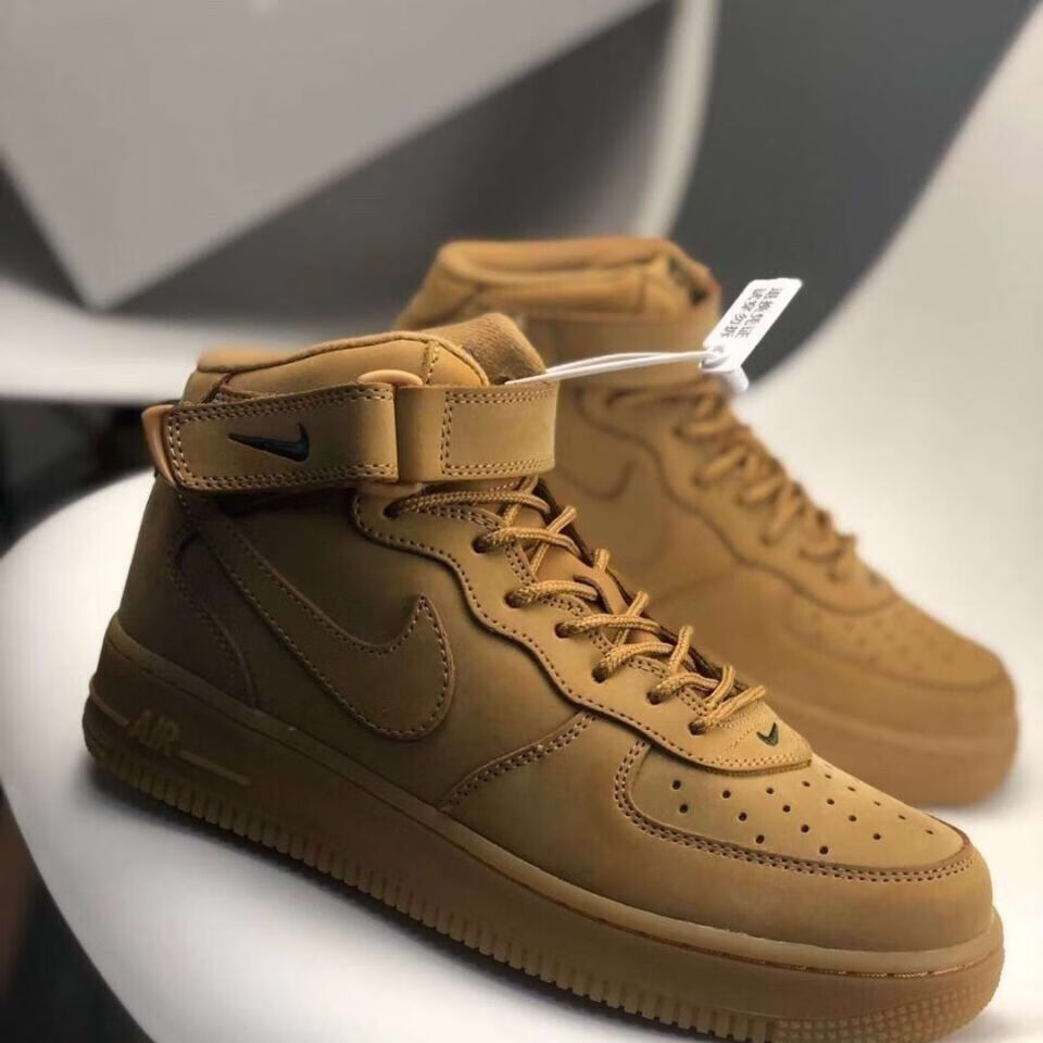 【官方旗舰】af1(头层麂皮)空军一号新小麦色低高帮板鞋休闲运动潮流