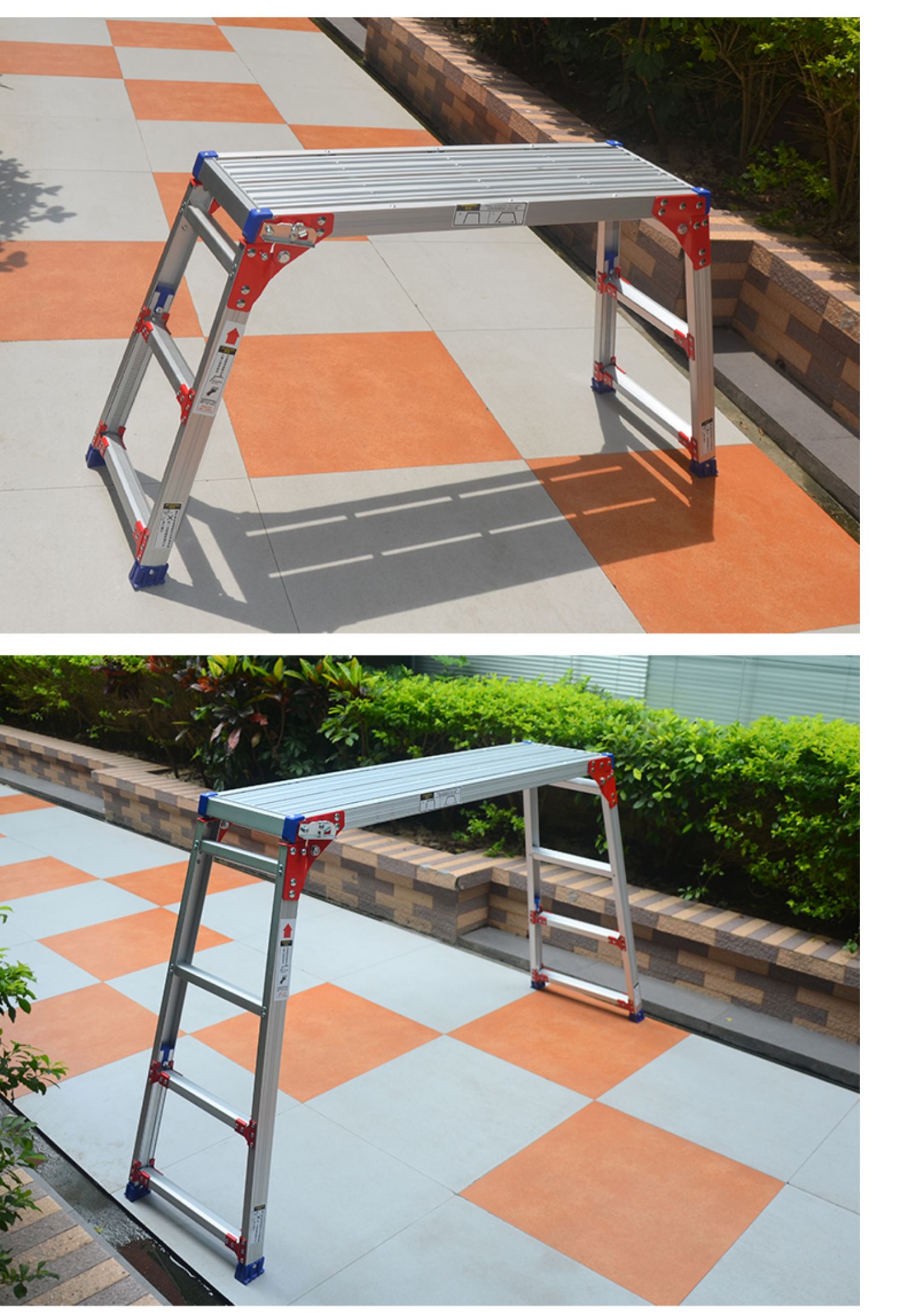 众榆折叠马凳升降脚手架加厚室内装修便携刮腻子平台凳铝合金工程梯子