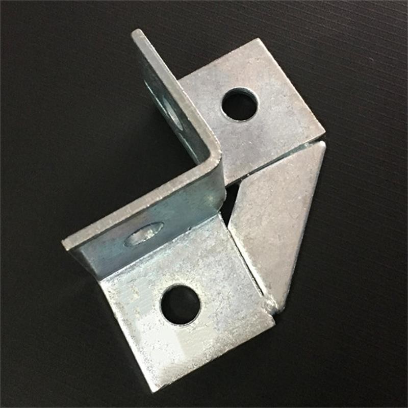 c型钢连接件 光伏支架配件全套 十字t字三角二孔三眼四孔平面l型 4孔
