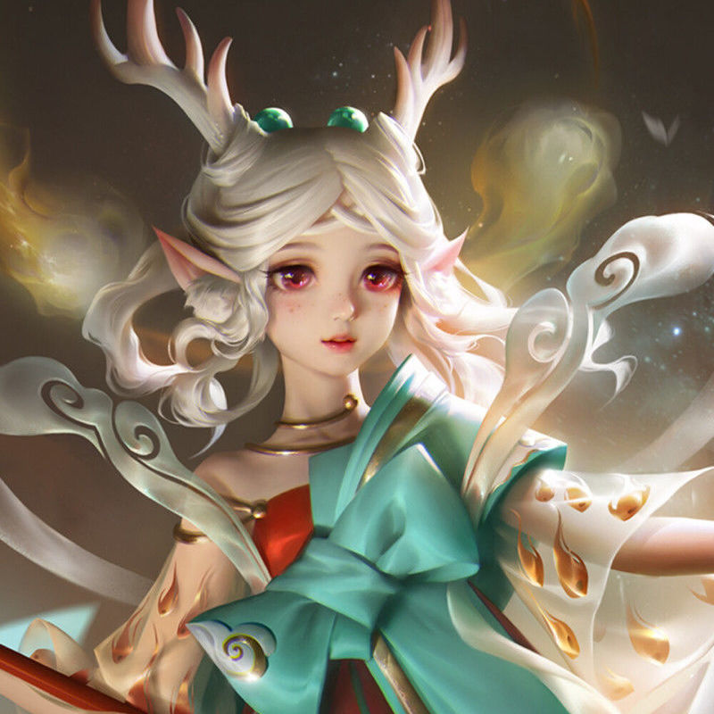 王者瑶遇见神鹿cos服少女可爱古风游戏套装裙cosplay服装女装瑶套餐一