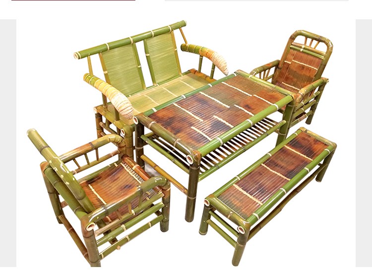 圣弗奥竹茶桌椅组合竹子桌子家用茶室竹桌现代简约休闲餐桌楠竹制品