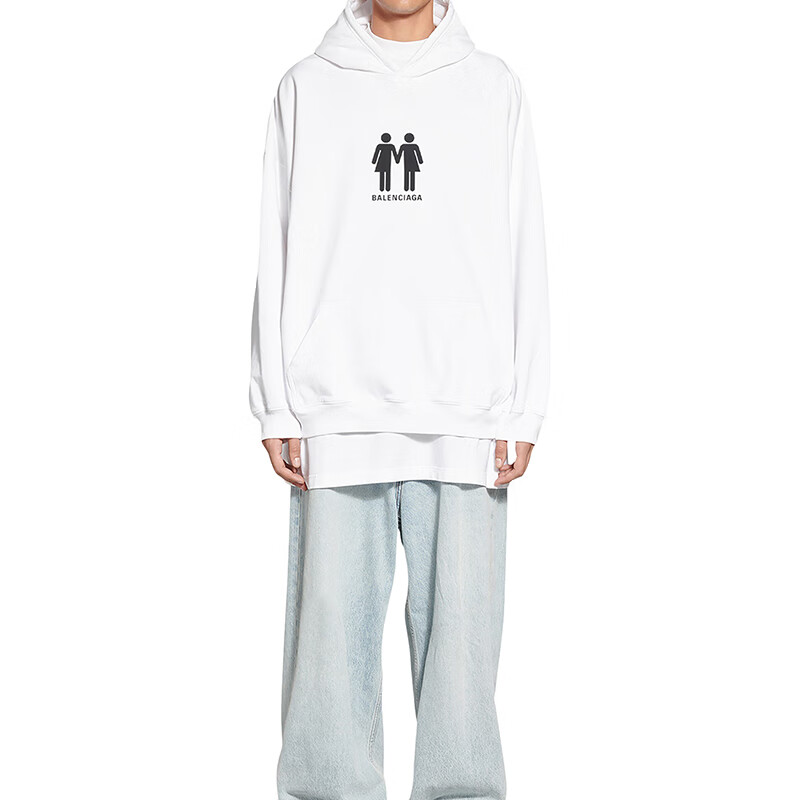 balenciaga巴黎世家 22秋冬新款纯棉图案印花宽松连帽衫卫衣651799tm