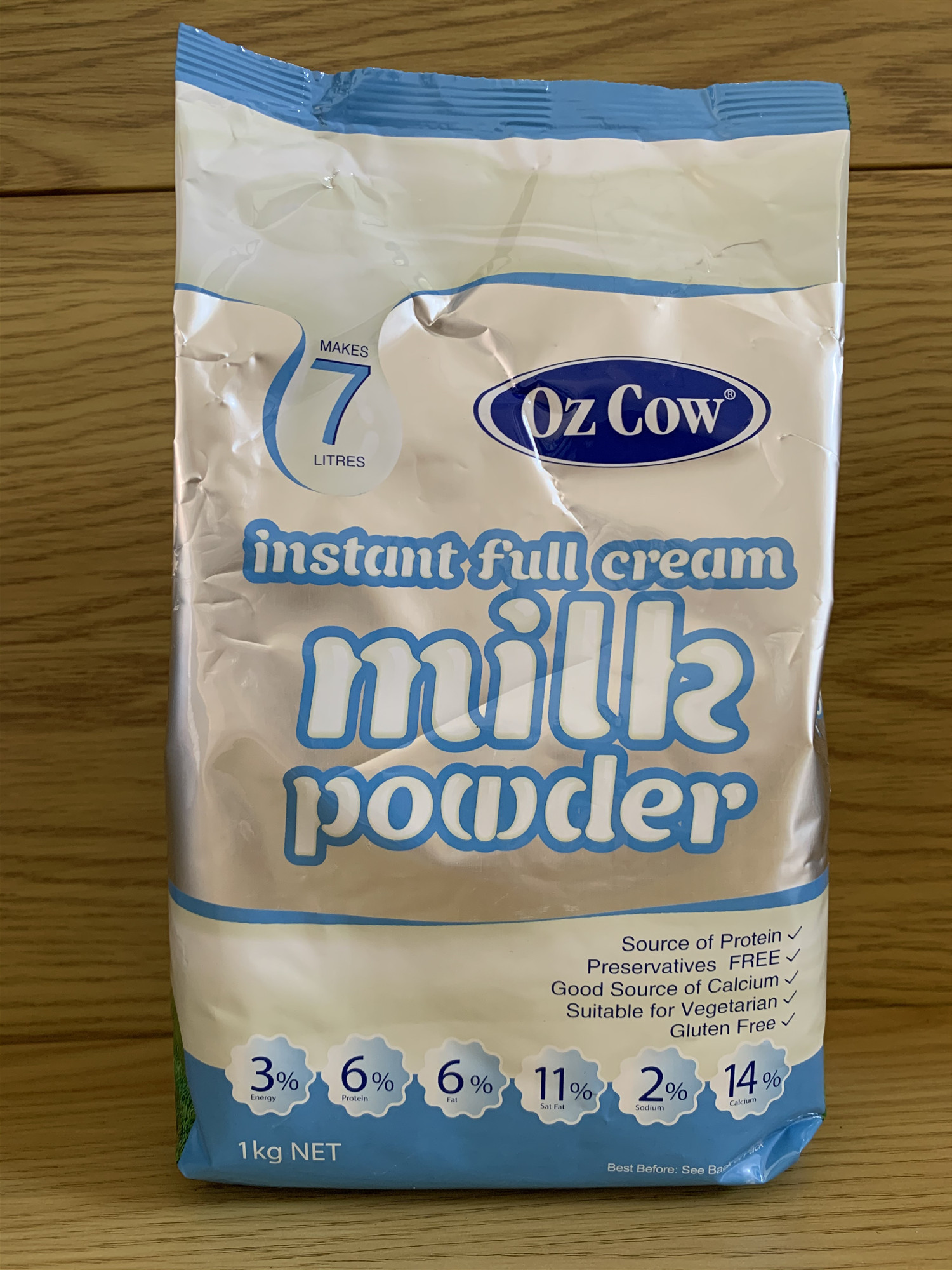新日期 ozcow 原装进口全脂 脱脂 奶粉澳大利亚1000g 1袋麦片【图片