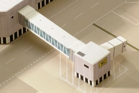 跑道 1:400机场地景机场建筑3d纸模diy手工客机民航飞机机场跑道模型