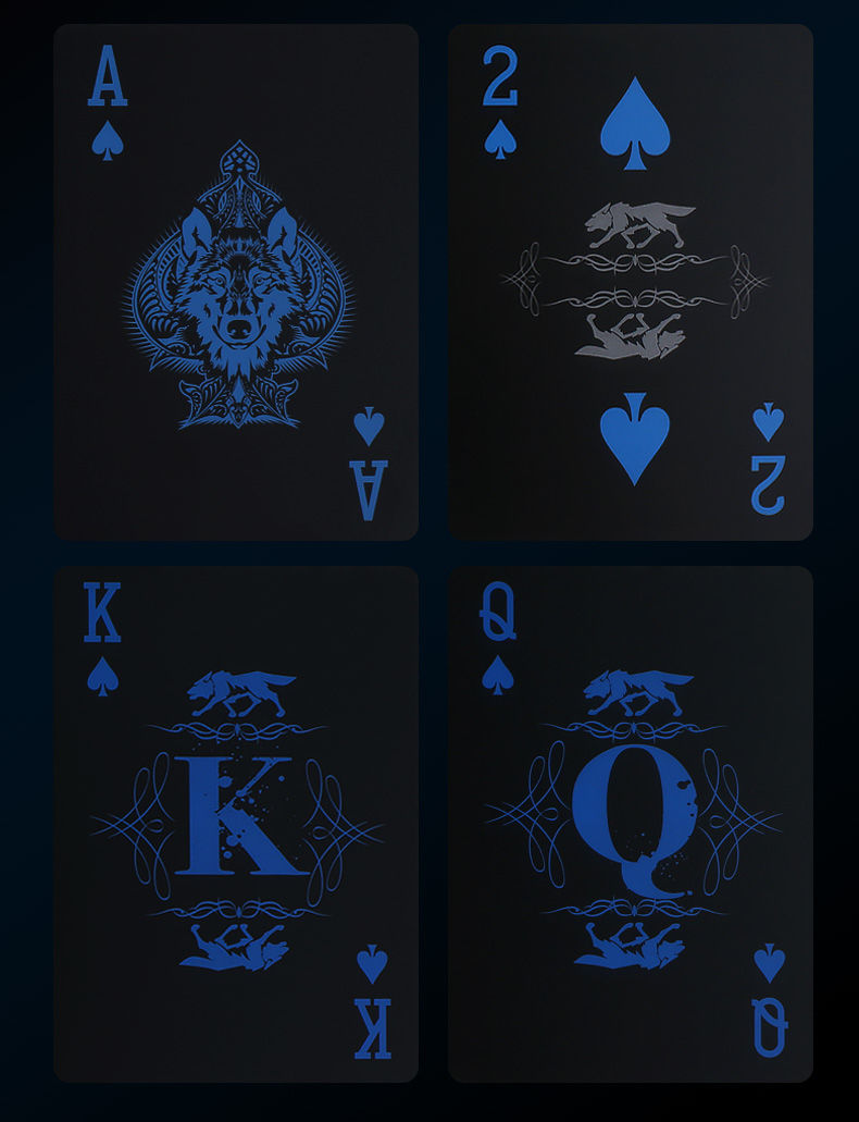 扑克牌黑色塑料扑克牌创意防水批发个性花切扑克牌近景魔术收藏 自由