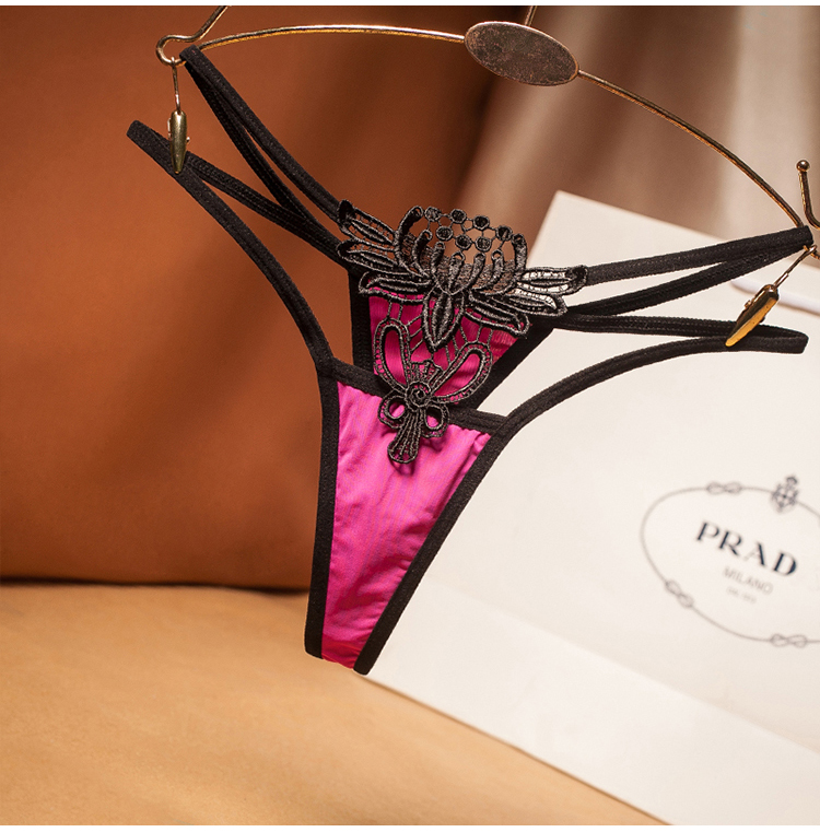 浪莎保密发货丁字裤女性感低腰火辣诱惑一根线蕾丝欧美丁衣裤女t裤