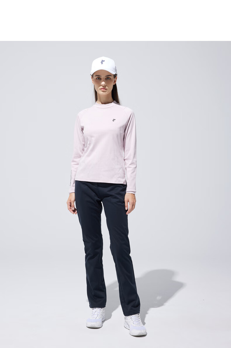 ashworth 【抗菌】/雅狮威2022秋冬纯棉生活圆领纯色女士t恤 p1t-粉红