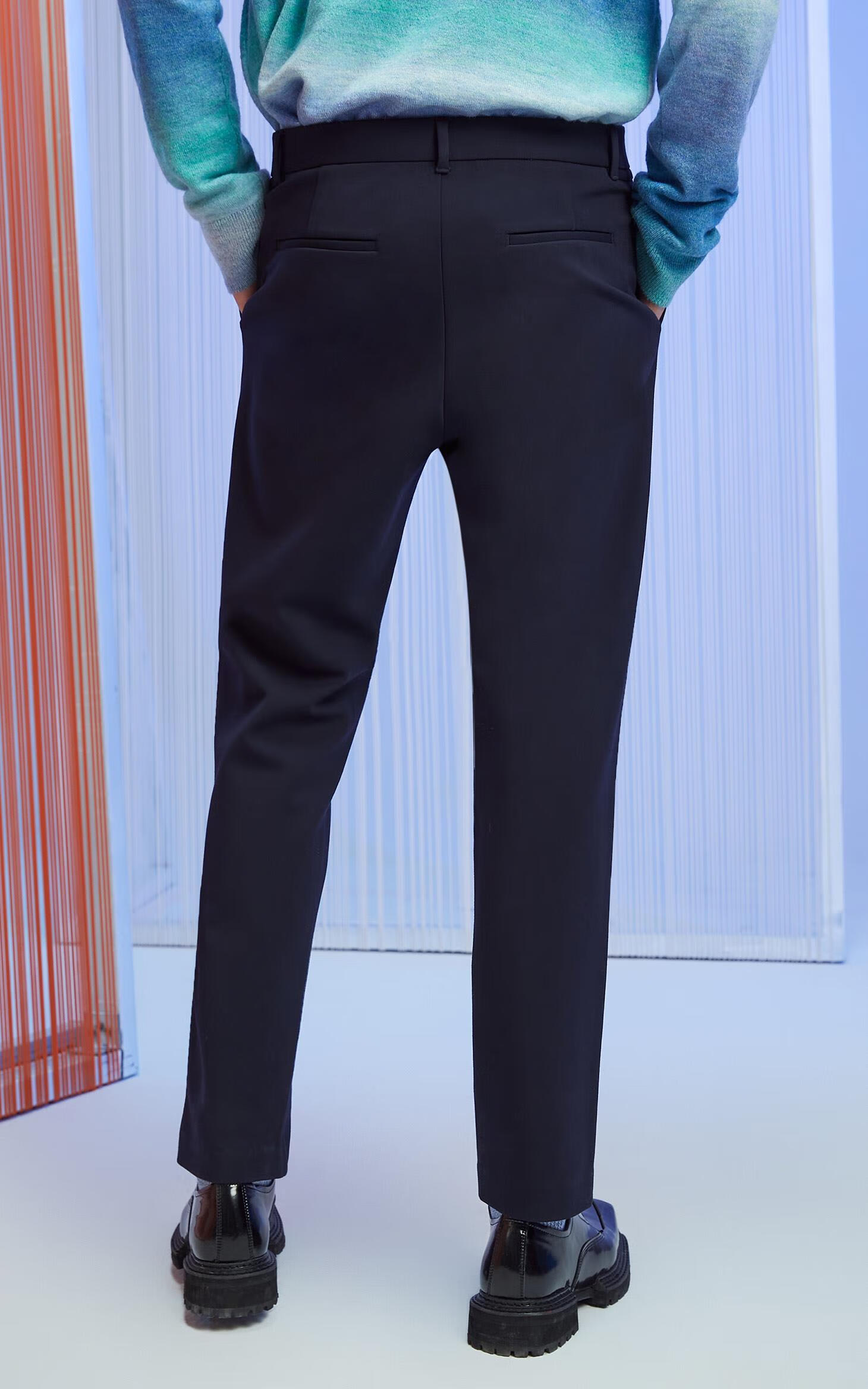 思莱德新商务休闲潮流锥形长裤子男s421114060 蓝色 175/80a/ml