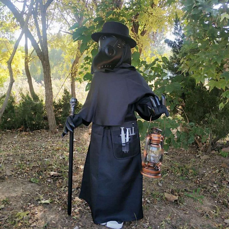 scp049瘟疫服装瘟疫scp049cos服疫医scp049面具恐怖衣服儿童 049黑色