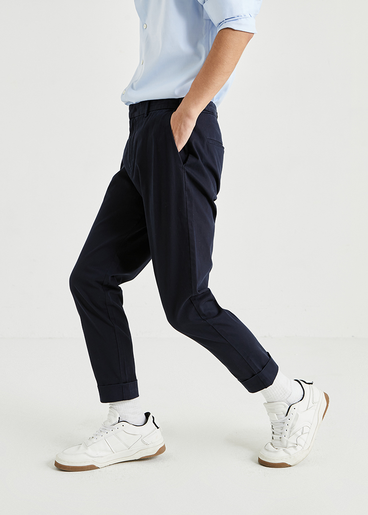 jackjones杰克琼斯休闲裤夏季男弹力修身纯色商务长裤220414058 e39