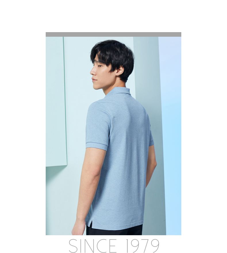 YOUNGOR Men's T-Shirt, Summer Young Men's Business Casual Short-Sleeve T-Shirt, GSPC533011IFA, Light Blue, Size S 9