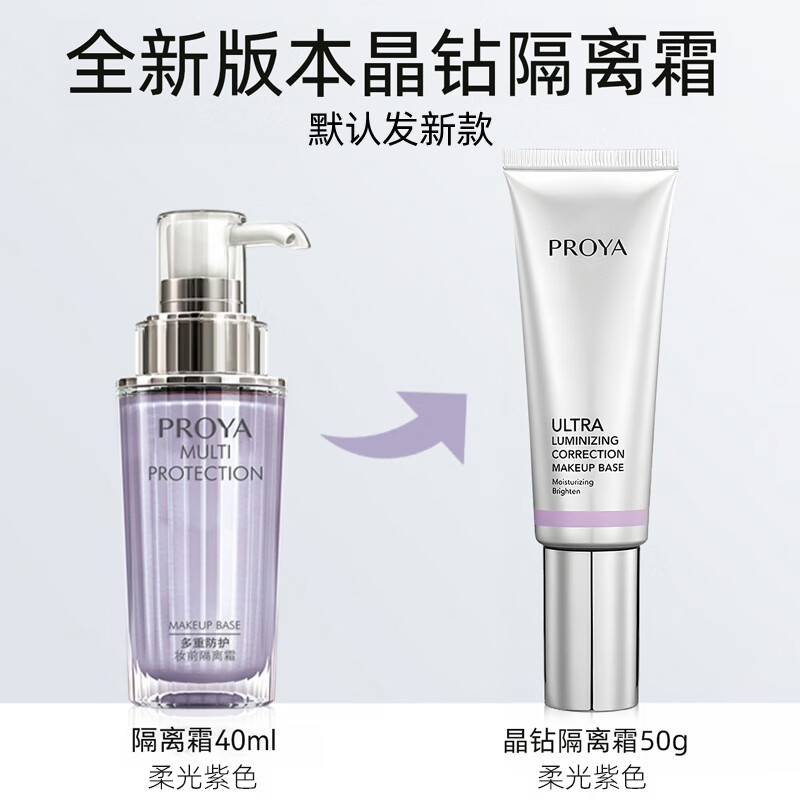 珀莱雅（PROYA）多重防护妆前隔离霜晶钻修颜隔离乳 隔离霜（紫色）升级50g
