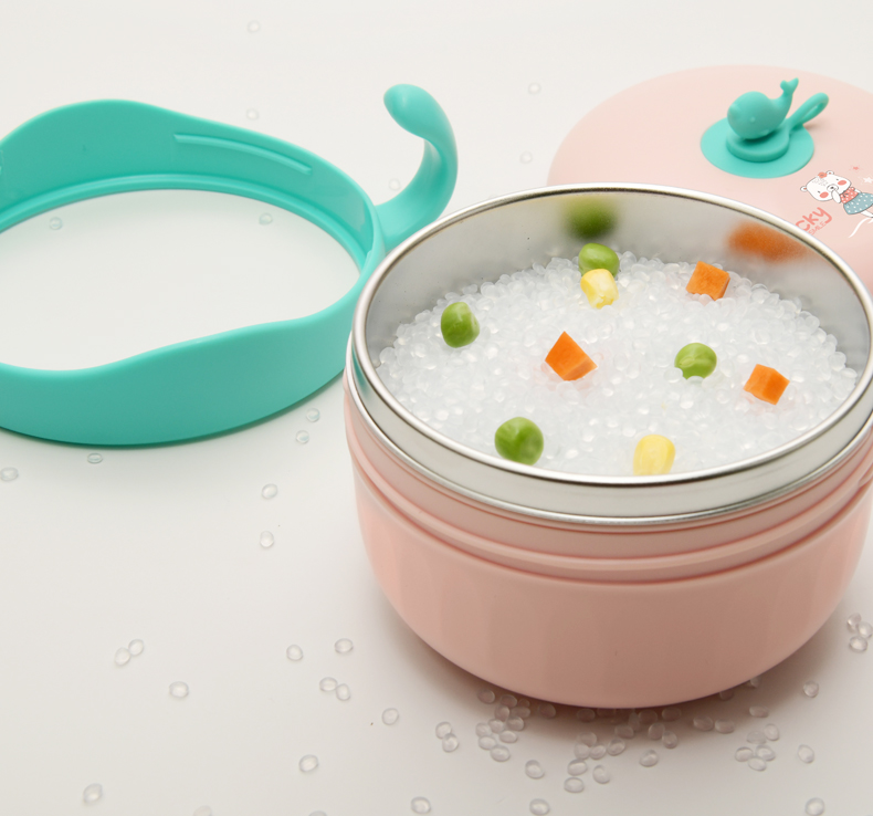 柚芽儿童餐具宝宝注水保温碗三层防烫婴儿多功能辅食碗三层注水保温