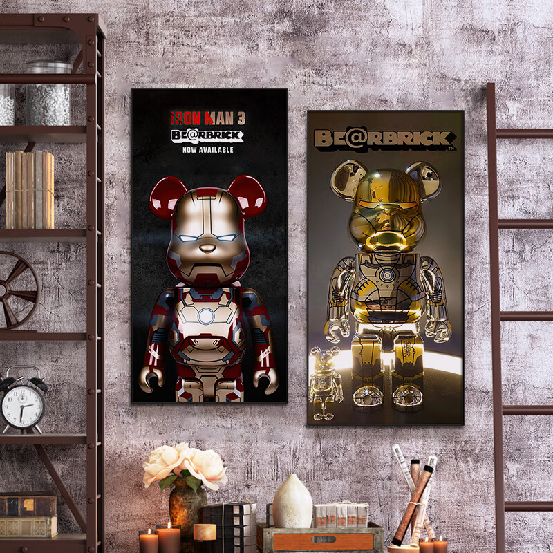 艺术一点 暴力熊装饰画客厅落地画玄关走廊过道挂画个性潮牌公仔kaws