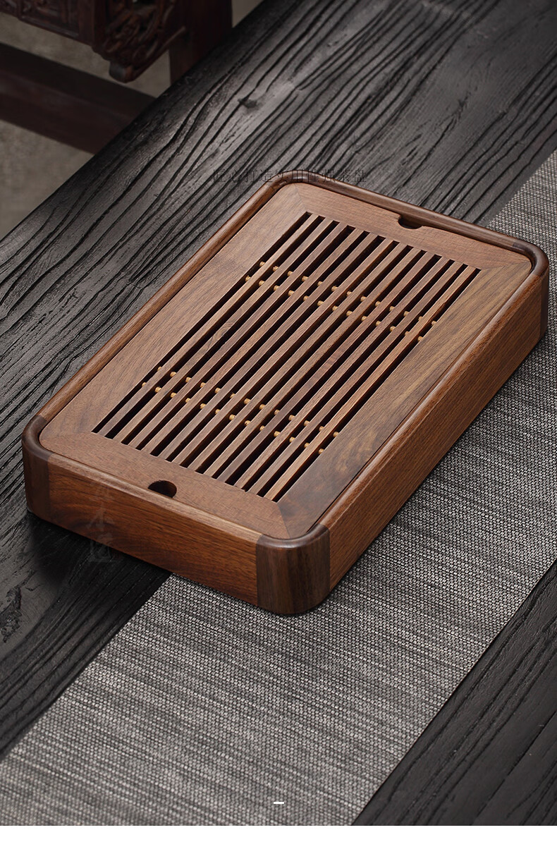 胡桃木茶盘实木家用储水式茶台茶海功夫茶具干泡台小型沥水茶托盘胡桃