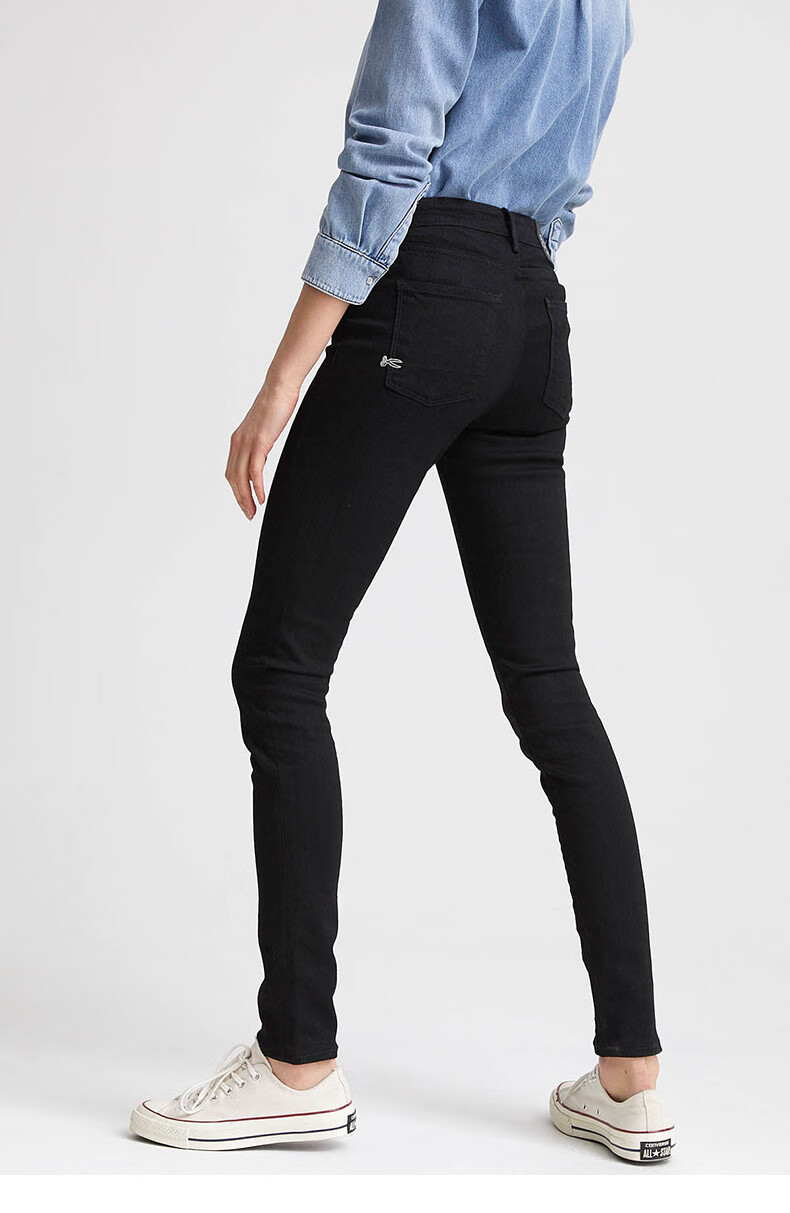 款女士潮流黑色不易褪色中腰显瘦紧身九分剪刀裤子spr-ay b30牛仔裤