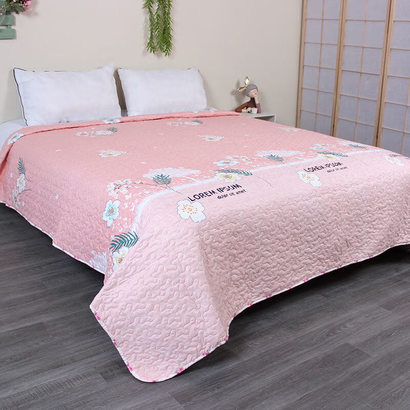 现代简约涤纶夏季磨毛印染床盖多用途大尺寸夹棉床单夏天可当空调被