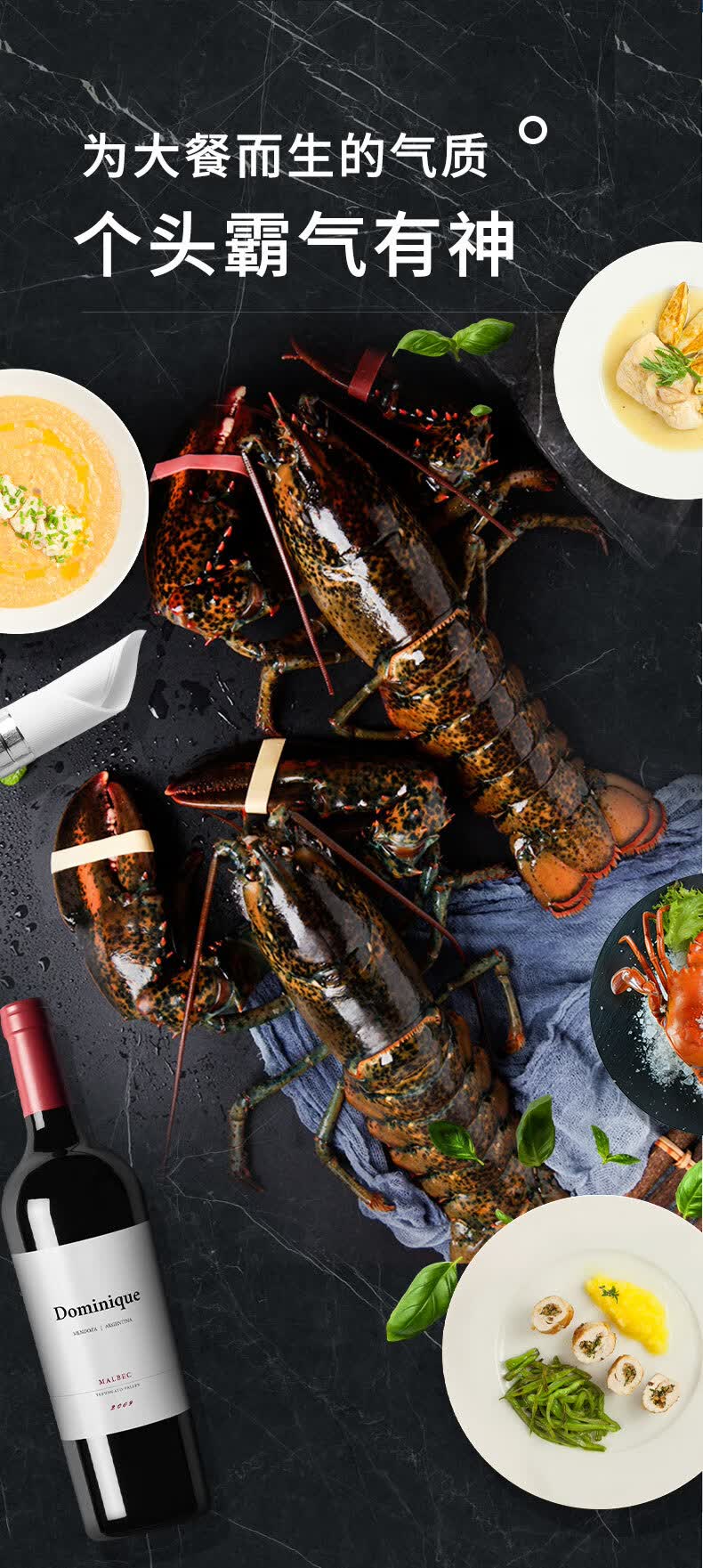 味库加拿大波士顿大龙虾非鲜活核酸通过冰鲜大龙虾海鲜水产450550克只