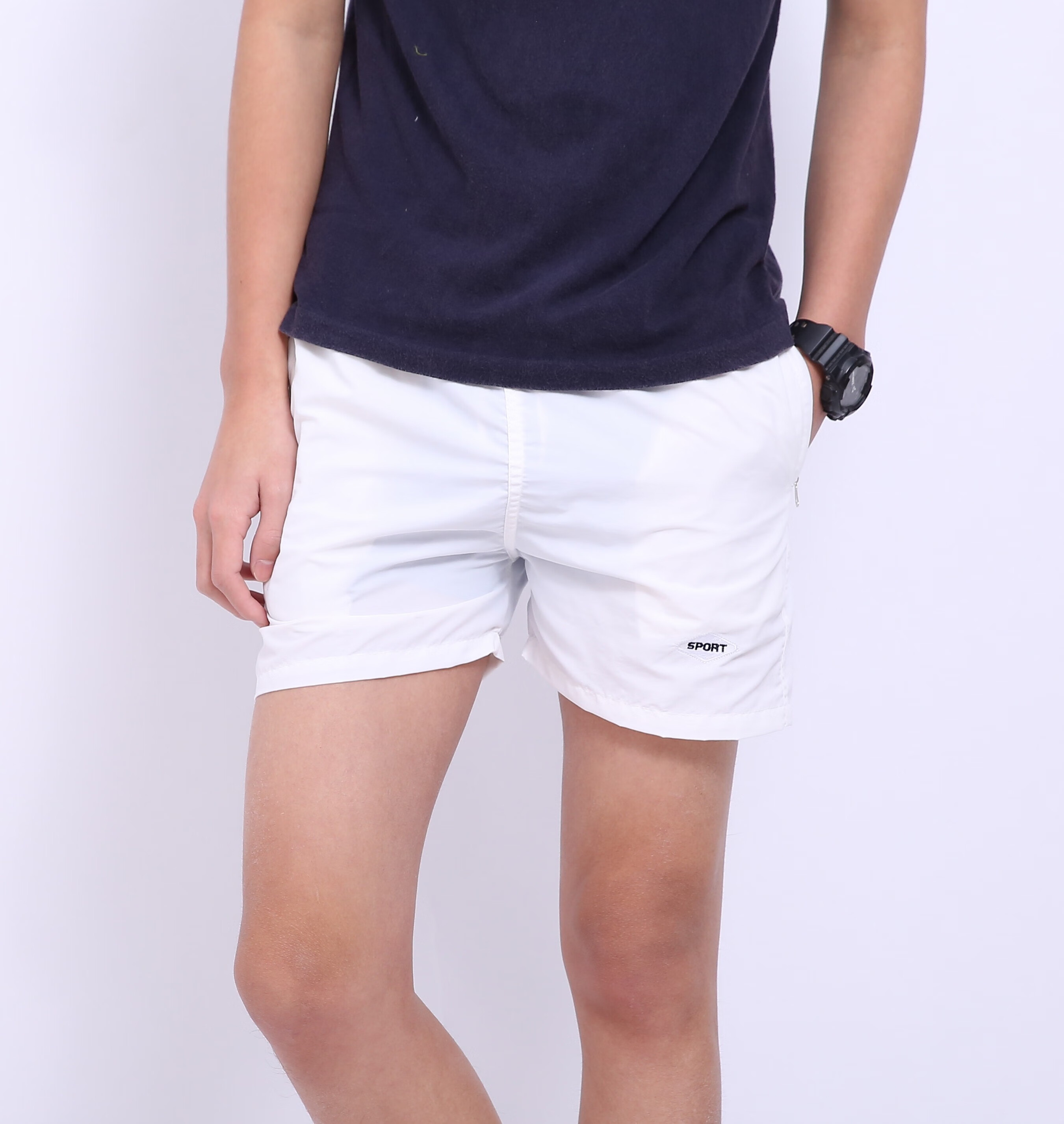 啄木鸟三分短裤男夏季薄款日系纯色分裤休闲运动宽松大码裤衩沙滩裤