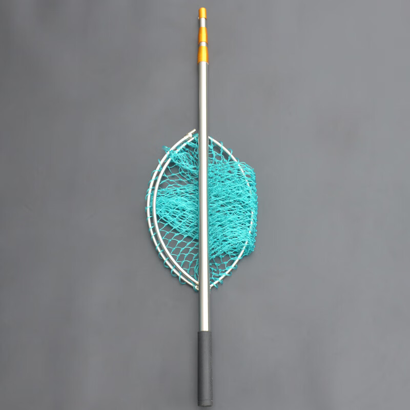 钓鱼抄网不锈钢可伸缩折叠定位结实捞鱼网捕鱼渔具全套装组合6米绿色