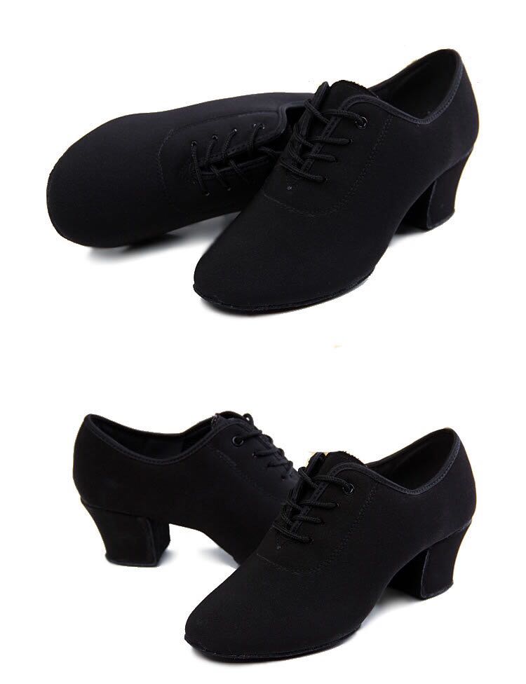 舞蹈鞋优雅仪态形体训练鞋形体鞋女高跟外穿教师练功鞋软底鞋 黑色