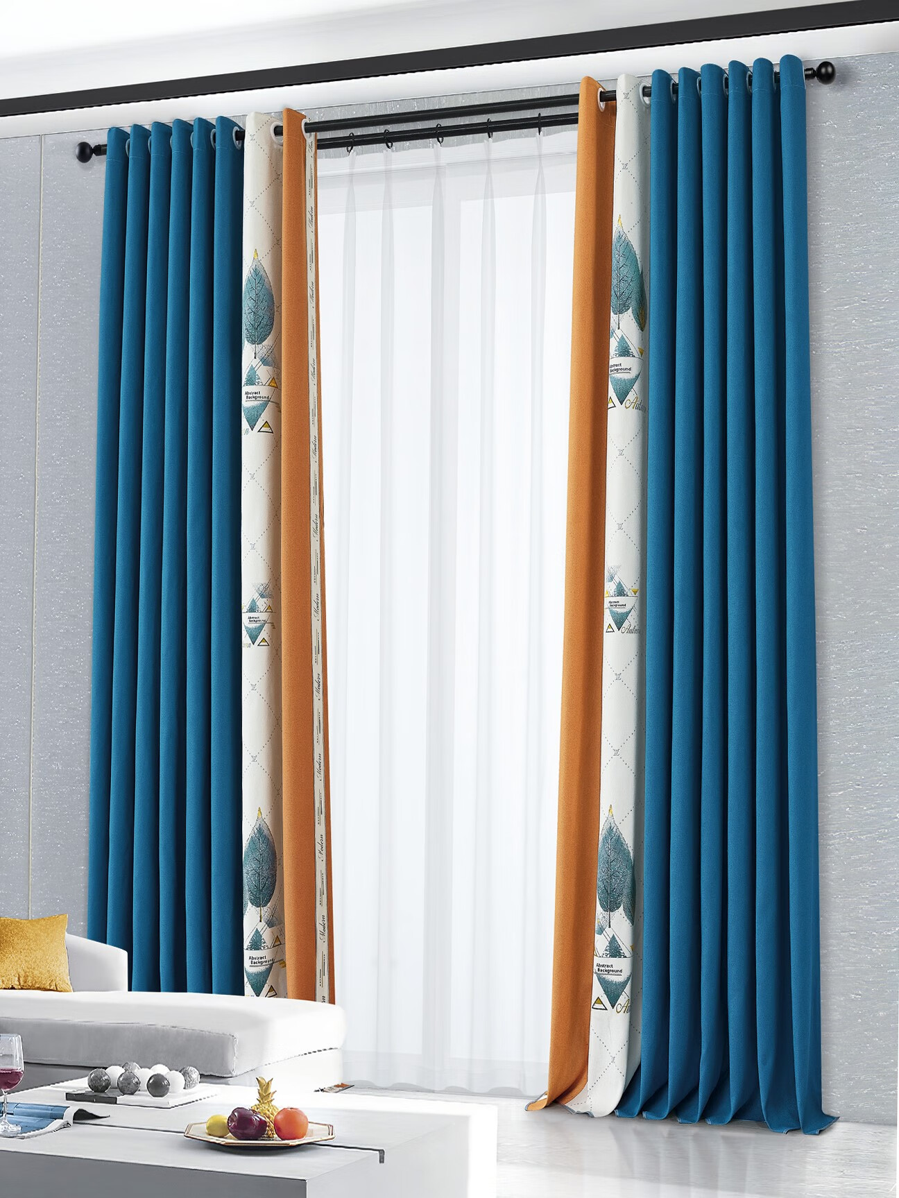 自建房加高加长窗帘超高加长新中式窗帘现代简约轻奢成品客厅卧室农村