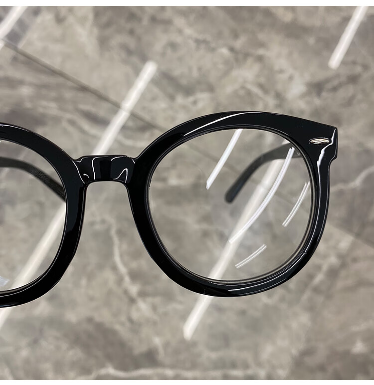 黑色粗框眼镜女大框原宿网红平光镜女圆脸大脸显瘦素颜神器眼镜架磨砂