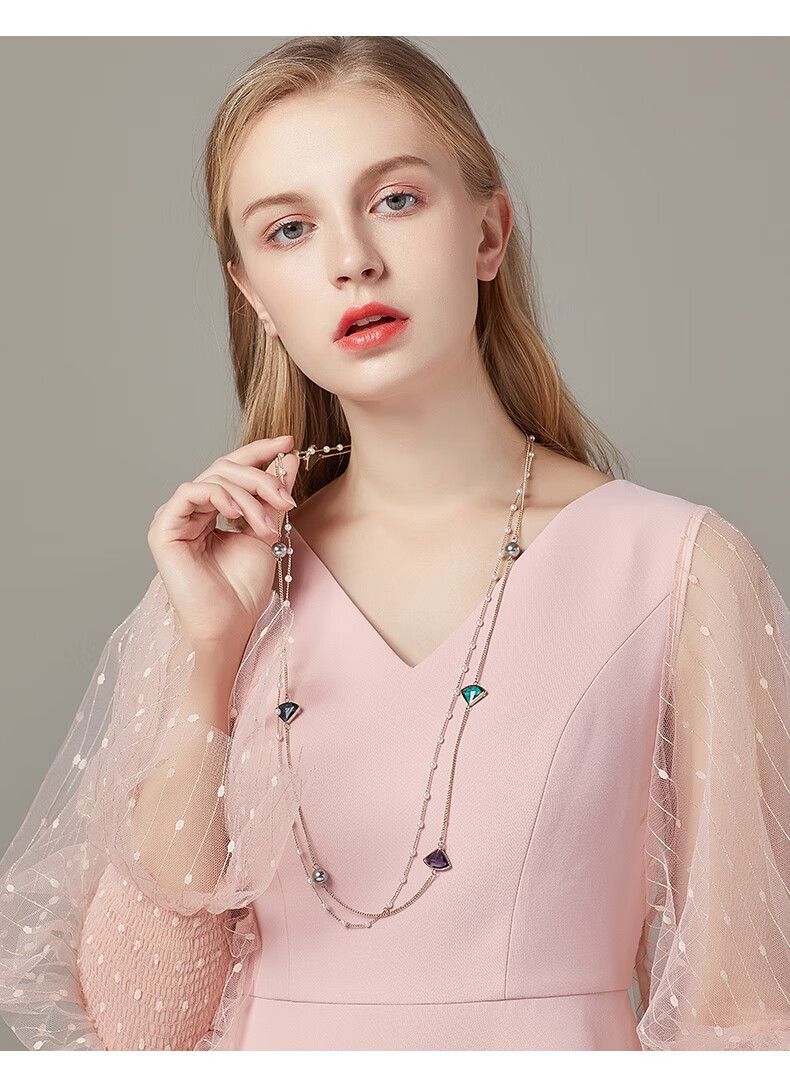 御弗衣链长款百搭衣服链子项链女2021年新款潮高档装饰配饰挂件三角