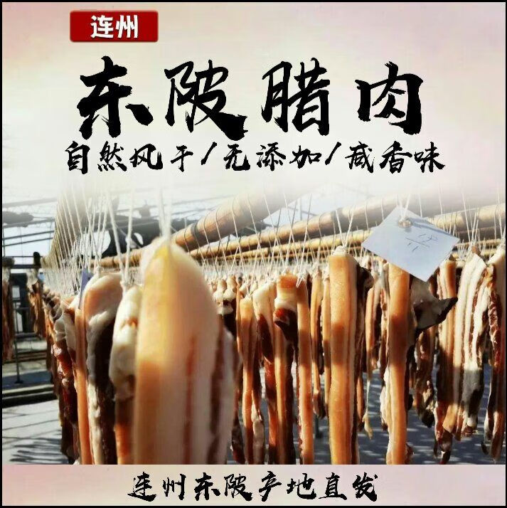 豆樂奇東陂臘味粵北特產連州東陂腩肉臘腸傳統自然風乾1斤包裝瘦肉蛋4