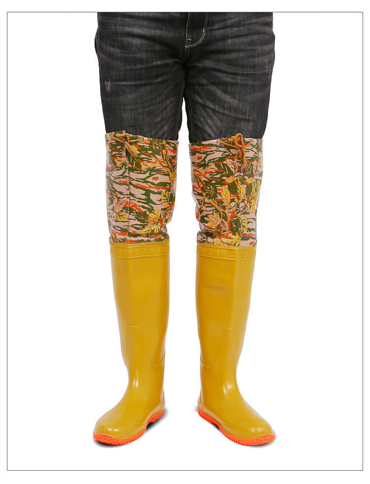 晋彪男女插秧靴软底水田鞋高过膝下田鞋长雨靴抓捕鱼雨鞋涉水靴yyy60