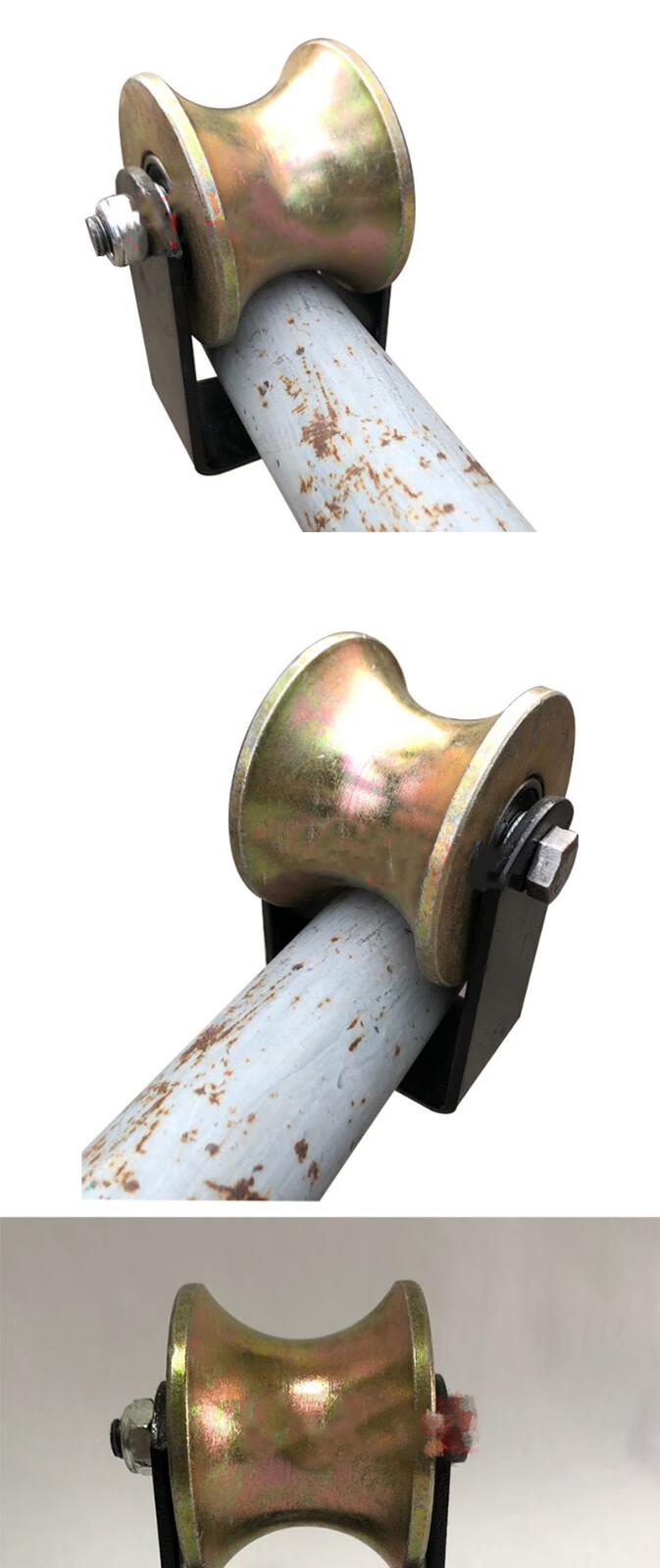 2寸管用滑轮 u型圆槽轨道轮 移门轮45号钢轮 钢管用吊轮 6分管滑轮(一