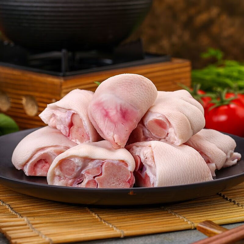 猪脚新鲜猪蹄整只带筋猪前蹄4斤生猪爪子冷冻生鲜猪脚精品免切猪蹄块4
